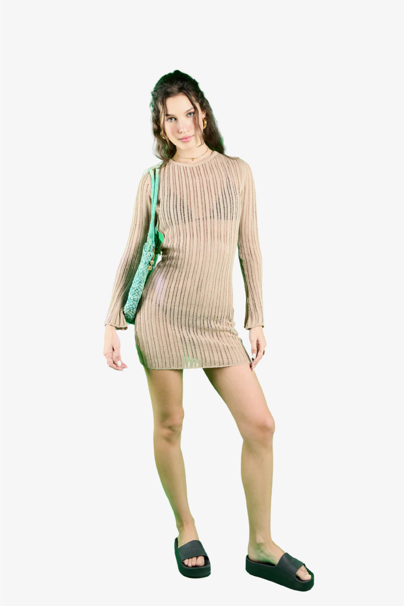 DELILAH MINI DRESS IN BEIGE