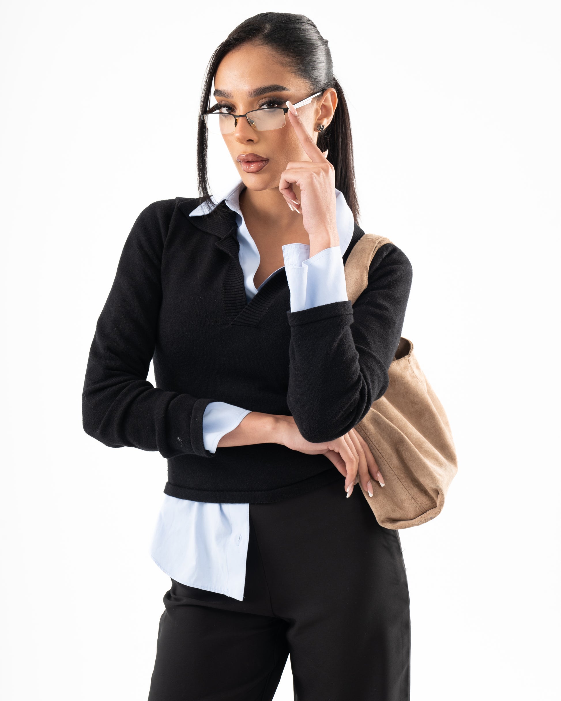 Collar Knit In Black