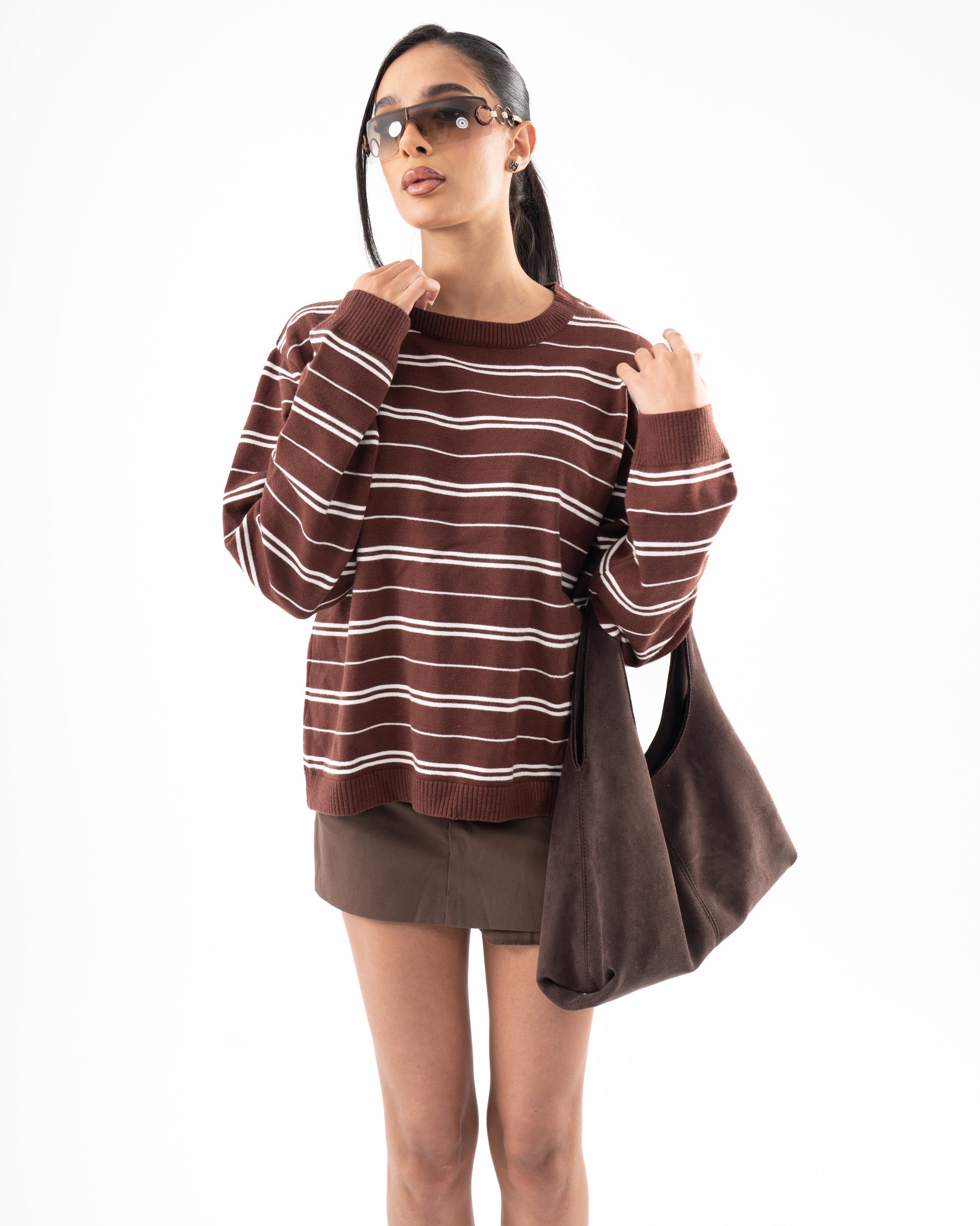 Striped Sweater Brown
