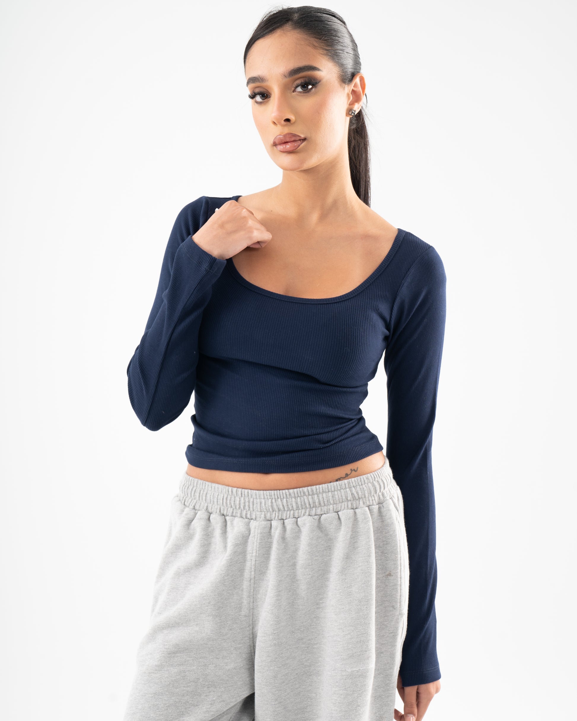 Core Skin Scoop Top In Navy