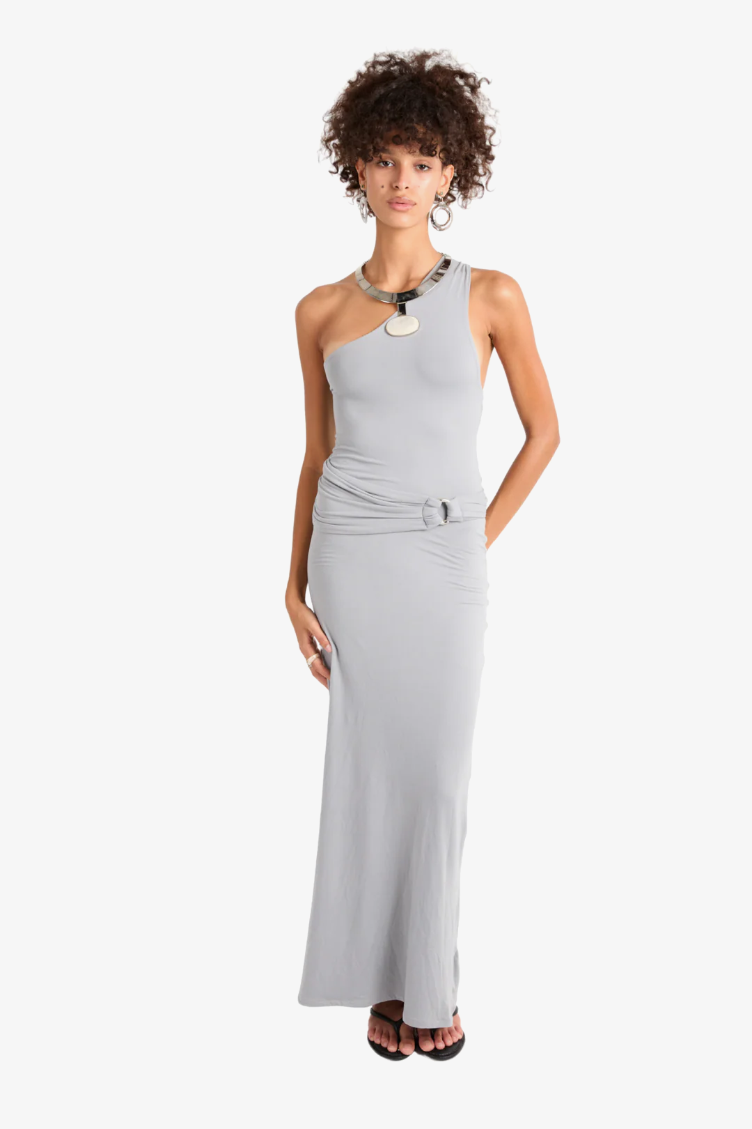 Slate Muse One Shoulder Dress