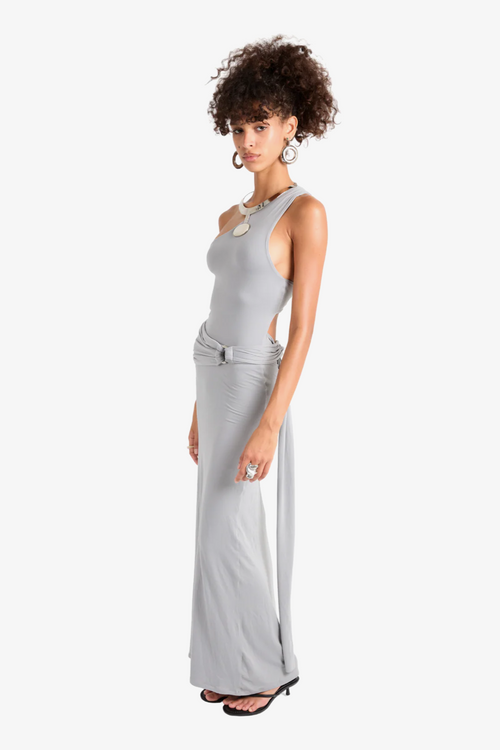 Slate Muse One Shoulder Dress